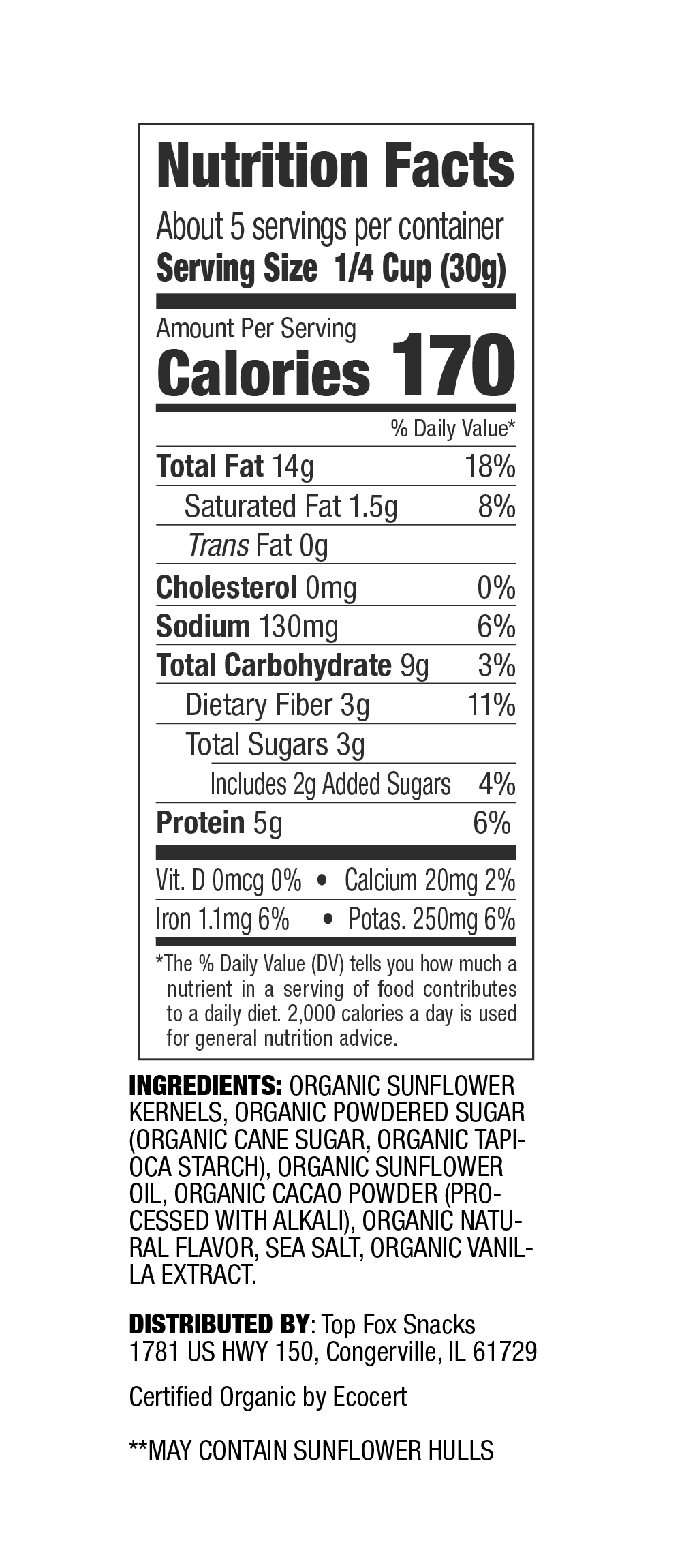 DARK CACAO & SEA SALT SUNFLOWER SEEDS